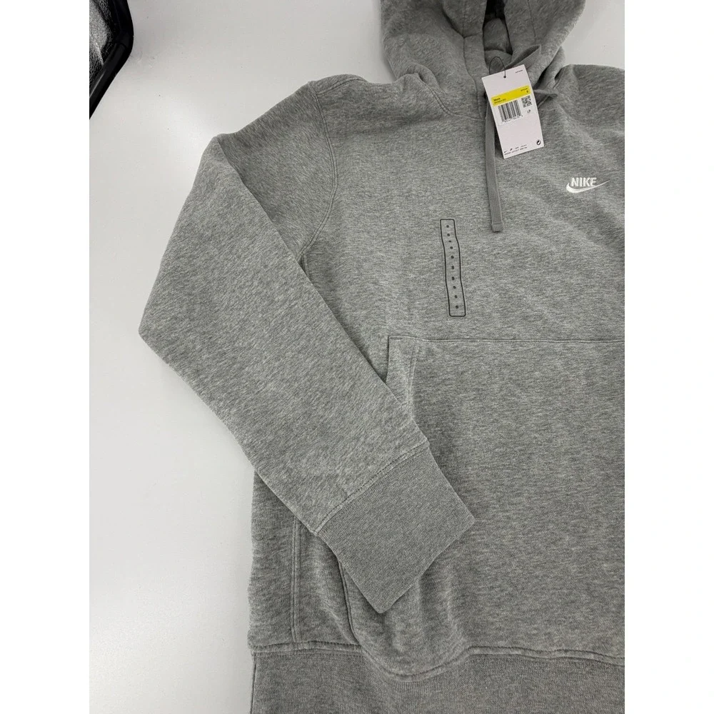 Nike Sportswear Club Fleece Gray Pullover Hoodie Mens Size Small‎ S BV2654-063